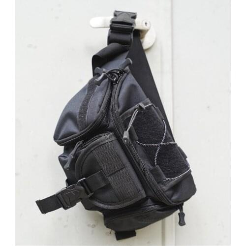 Hip hop rock Original design fashionable tooling functional waist bag Tactical chest Bag kanye street style