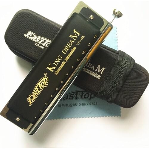 Chromatic Harmonica 12 Holes 48 Tune Armonica 12 Harpa Easttop Armonica Cromatica Instrumentos MusicaisChromatic Harmonica 12