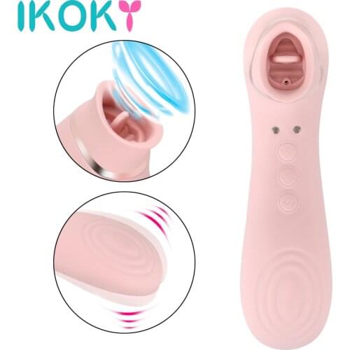 IKOKY Tongue Vibrator Vagina Stimulator Clitoral Sucking Licking Nipple Sucking Female Masturbator Sex Toys for Women