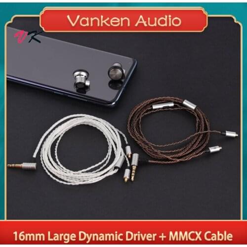 JCALLY EP05 16mm Driver 5N High Purity OFC MMCX Replaceable Cable In Ear Wirded Flat Earphone Earbuds CCA TRN KZ Earphone