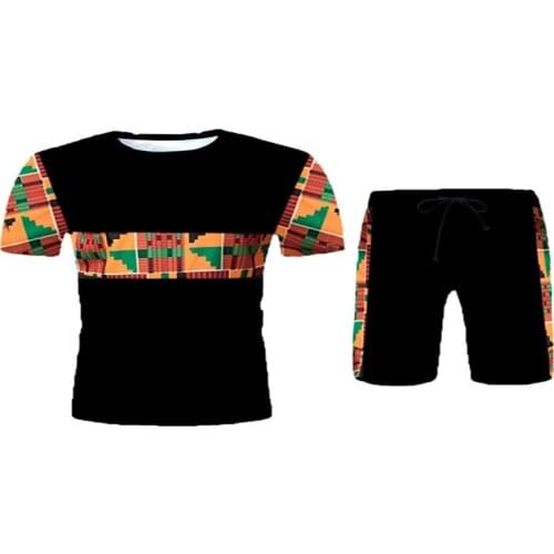 African Dashiki Print T Shirt Shorts Set 2 Pieces Outfit Set Men African Clothes Streetwear African Suit Men Africa Clothing 6XL