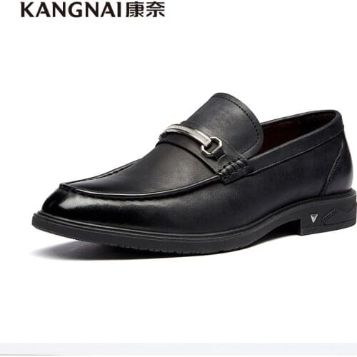 KANGNAI Leather Loafers Men Shoes Comfortable Slip-On Business Casual Male Moccasins Driving Shoes