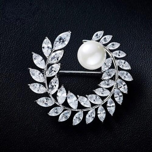 Wheat Ear Fashion Brooch High-end Korean Simple Pearl Brooch Ladies Pin