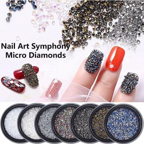 A Box of Nail Art Micro Diamond Crystal Sand Luxury Nail Jewelry DIY Rhinestone Micro Zirconium Nail Decoration Nail Accessories