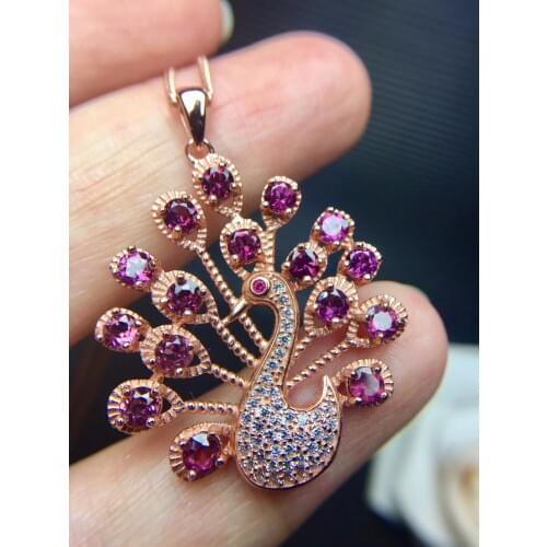 Natural garnet necklace, rich tree, novel design, good gem quality, 925 silver material
