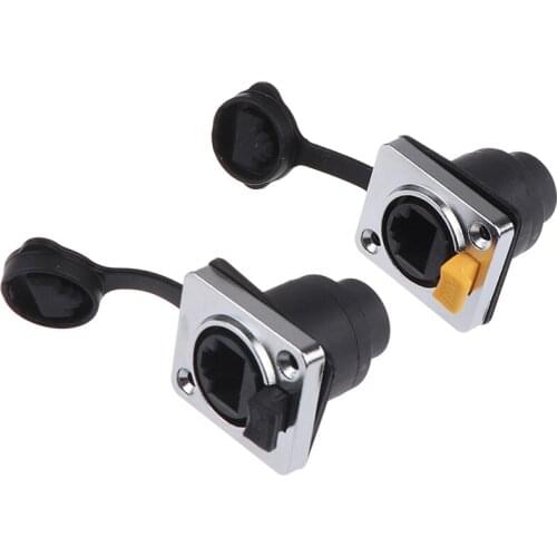 New RJ45 Waterproof Connector 8p8c Female Panel Mount Sockets Straight RJ45 Adapter