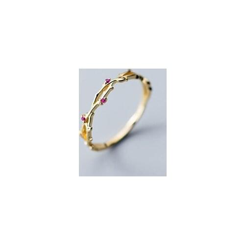 New Arrival Women Thorn Ring Simple Red Crystal Adjustable Rings Wedding Party Gifts