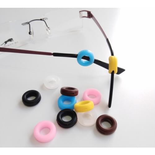 Eyeglass sport silicone elastic and stretchy anti slip temple gripper ear hook in round O ring shape eyewear accessories