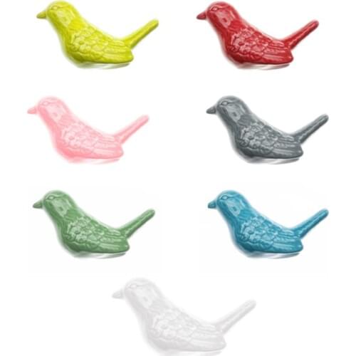 OOTDTY 2Pcs/Set Drawer Pull Cupboard Knobs 3D Cartoon Bird Drawer Handles Peace Dove Grip With Scrws For Wardrobe Cabinet