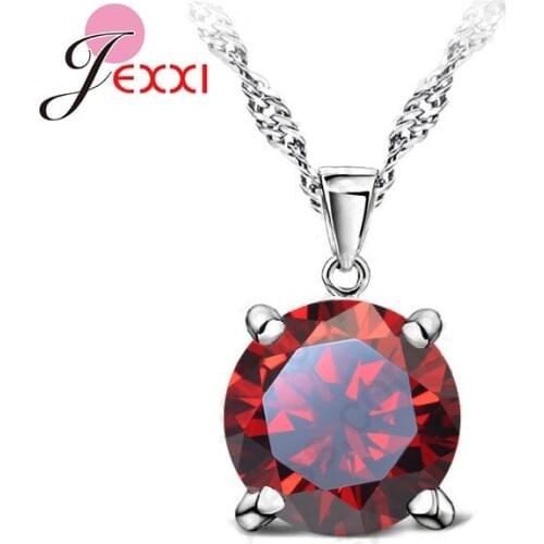 925 Sterling Silver Pendant Necklace Fashion Brand Crystal Party/ Wedding/Engagement Jewelry For Women Lovely Gift