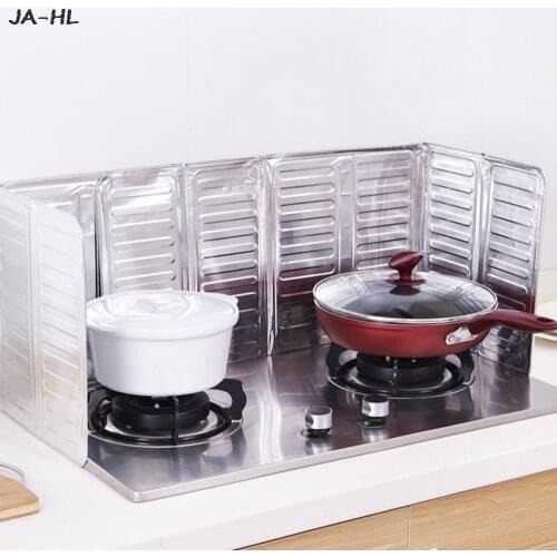 Kitchen Gas Stove Oil Splatter Screens Oil Aluminium Foil Plate Kitchen Tools Cooking Insulate Splash Proof Baffle Plate