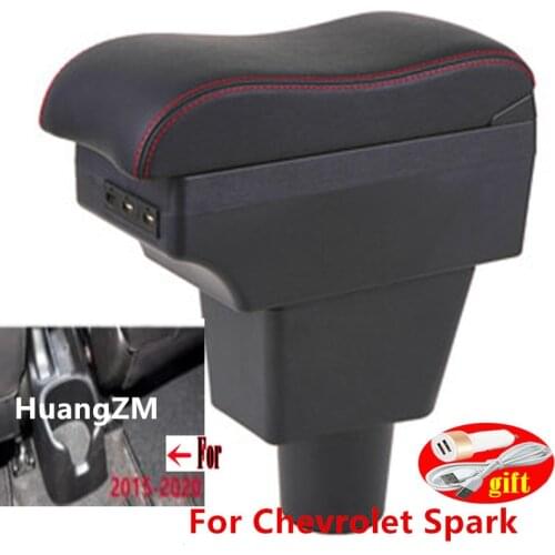 For Chevrolet Spark armrest box central Store content Storage boxarmrest box with USB interface 2015-2020