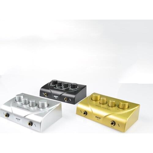 Portable Dual Mic Inputs Audio Sound Mixer For Amplifier & Microphone Karaoke Ok Mixer