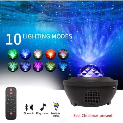NEW 6W USB LED Star Light Music Starry Water Wave Projector Projector Sound-Activated,Work with U disk,Card Reader,Bluetooth