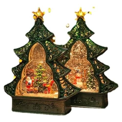 Christmas Snowflake Crystal Ball Music Box Birthday Gift for Girls Music Box Dream Creative Tree Storm Lantern Decoration