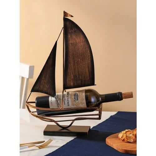 Style restoring ancient ways decorations for home Red wine rack creative sailing home decor