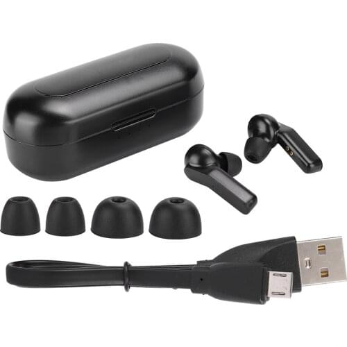 T10C ABS Black Real Wireless Bluetooth 5.0 Earphone IPX4 Sports Waterproof Wireless Charging Touching Cont Firm Comfortable