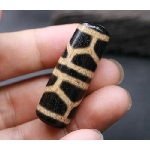 Unique Magic Power Tibetan Old Agate Tortoise Shell Longevity dZi Bead Amulet 4A