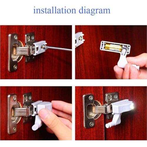 5pcs Universal Inner Hinge LED Under Cabinet Lights Hardware Kitchen Bedroom Living Room Cupboard Wardrobe Night Light