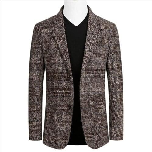 2021 Spring Men Blazers Mens Single-Breasted Suit Jacket costume homme Male Business Casual Plaid Blazers Coat Brand Clothing