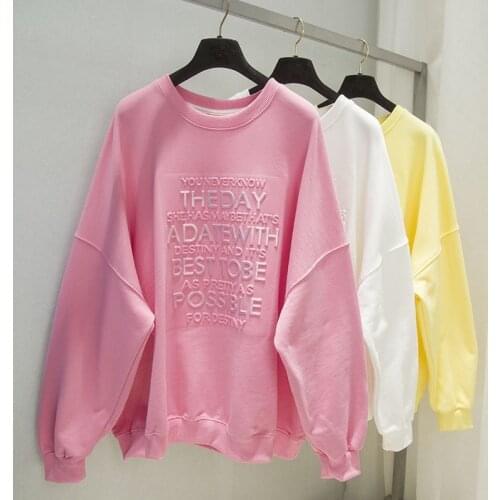 Oversized Harajuku Hooded 2021 Spring Fall Ladies Pullover Loose Long Sleeve Letter Print Women Casual Sweatshirt Plus Size Tops