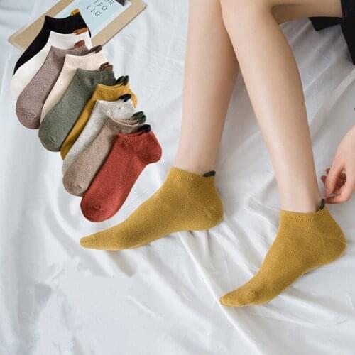 1 Pair Cotton Women Socks Spring Summer Short Comfortable Breathable Sweat-Absorbing Female Casual Thin Ankle Low Boat Sox