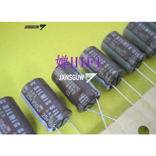 10PCS ELNA SILMIC-ARS 25V100UF 10X16MM Brown robe Audio Aluminum electrolytic capacitors 100uF/25V 85 degrees 100UF 25V