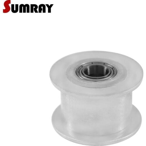 SUMRAY Idler Pulley 5M 15T Bore 3/4/5/6/8/9mm Tension Belt Idler Pulley 16/21mm Width NO Teeth Bearing Synchronous Wheel 2PCS