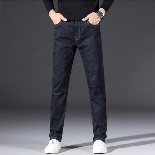 2021 SULEE Brand New Mens Slim-fit Jeans Classic Blue Fashion Casual Stretch Denim Pants Male Brand Clothes