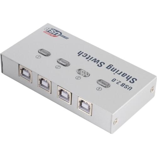 4 Ports USB 2.0 sharing switch 4 in 1 out USB switcher adapter box selector box USB hub for PC scanner printer copier plotter