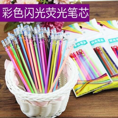 48 Color Refill Color Gel Refill Multicolour Ballpoint Gel Pens Refill Colorful Painting Drawing Pen School Stationery Supplies