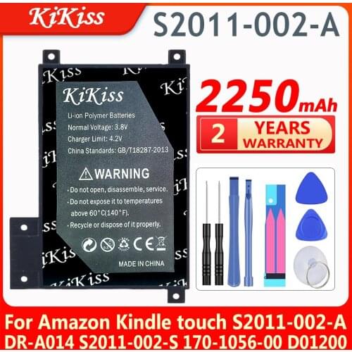 KiKiss 2250mAh S2011-002-S Battery for amazon kindle touch S2011-002-A DR-A014 S2011-002-S 170-1056-00 D01200 Batteries