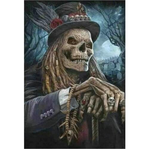 Full square skull icon 5d diamond painting death 3d mosaic diamond embroidery full round sticker home decoration