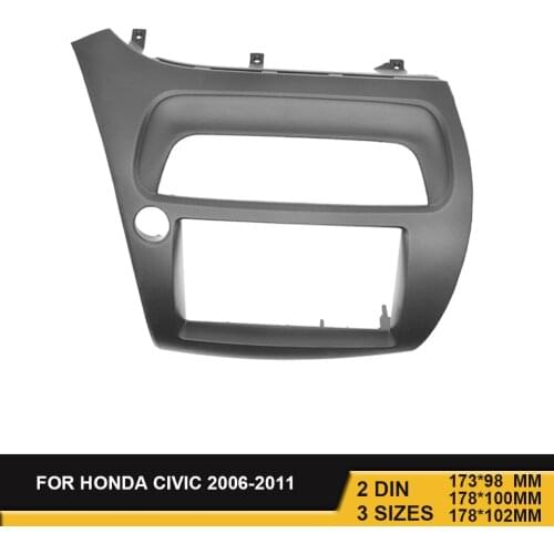 2 Din Car Fascia Radio Stereo Radio Panel Dash Kit Mounting Trim Kit Face Frame Bezel with Wire Harne For Honda Civic 2006-2011