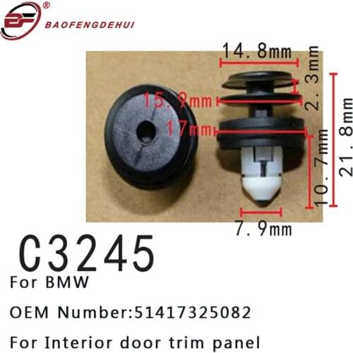 Auto Accessories Clip For BMW X5 X3 G01 Z4 BMW5 G30 G31 G38 BMW6 E36 530i 540i Interior Door Trim Panel Fastener 51417325082