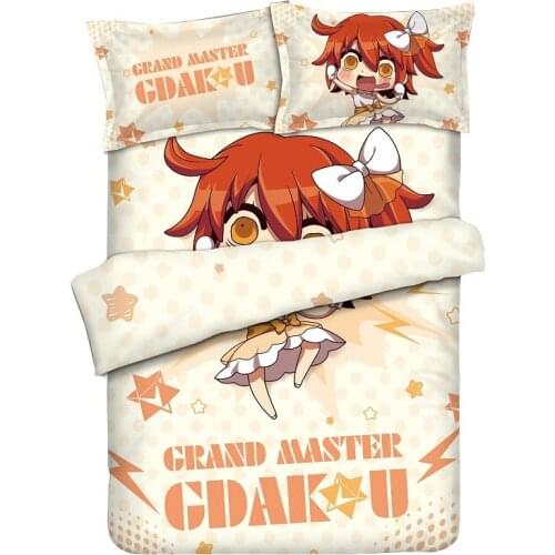 Chibichuki! Anime Cartoon Bed Sheet/Duvet Cover/Two Pillowcases 4pcs Set