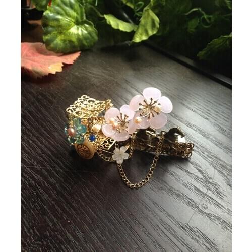 Colored Glaze Carriage Mei Gong Qing Hair Pin Pinchcock Vintage Classical Hair Stick Hair Jewelry Hanfu Costume Accessory