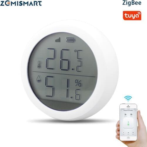 Zemismart Tuya Zigbee Temperature and Humidity Sensor with LCD Screen Display Real Time Monitor Smart Home Intelligent Linkage