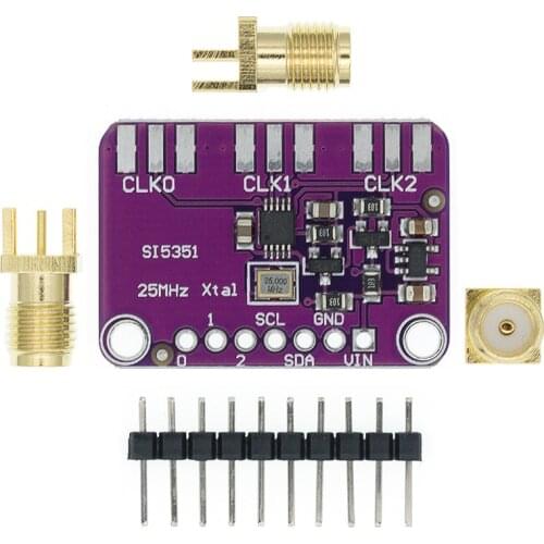 DC 3V-5V CJMCU-5351 Si5351A Si5351 I2C Clock Generator Breakout Board Module Signal Generator Clock 8KHz-160MHz For Arduino