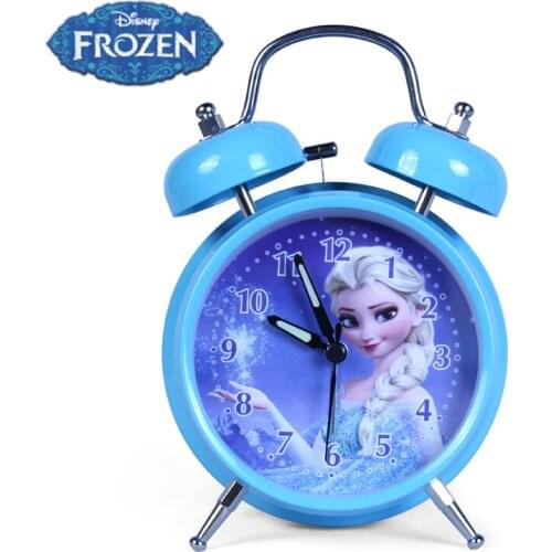 Disney ultra loud electronic mute childrens special small alarm clock bedhead glow-in the dark bedroom cartoon lovely princess