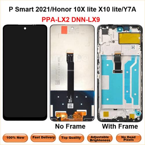 Display For Huawei Honor 10X lite X10 lite DNN-LX9 Y7A LCD Display Touch Screen Digitizer For Huawei P Smart 2021 LCD