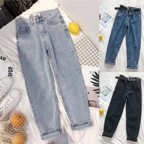 New Spring and Autumn Loose Mom Harem Pants Jeans Women High Waist Casual Streetwear Female Blue Denim Pants Plus Size 2Xl