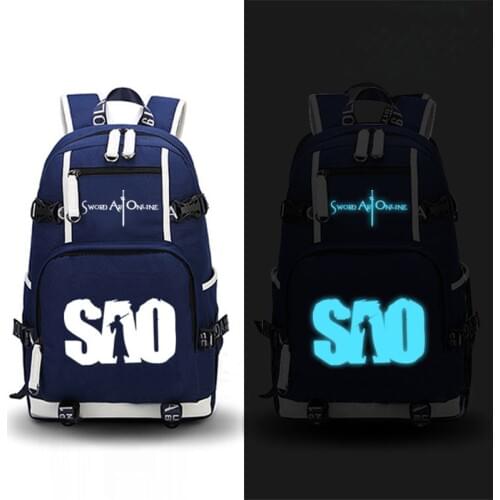 Canvas Back Pack Luminous Printing School Backpacks for Teenage Girls Sword Art Online SAO Design Mochila Feminina Laptop Bags