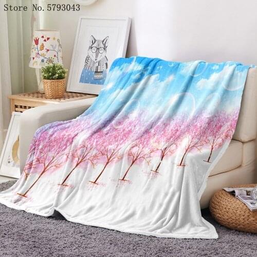 Landscape Flannel Blanket 3D Print Scenery Fleece Blanket Nap Office Throw Blanket Home Textile Blanket For Kids Adults Blanket