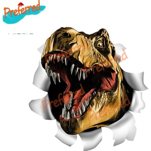 Aliauto Dinosaur T-Rex Torn Metal Car Sticker Waterproof Cover Scratch Decal Laptop Motorcycle Auto Accessories PVC
