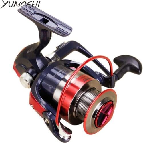 Metal Spool Spinning Fishing Reels rubber Handle 12BB Stainless steel Shaft Rear Drag Freshwater Saltwater Fishing 2000 - 7000