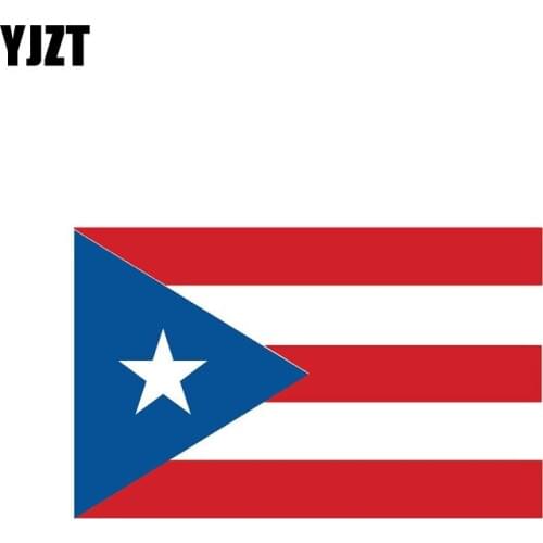 YJZT 15CM*9.2CM Motorcycle Helmet PUERTO RICO Flag Car Sticker Reflective Windows Decal 6-0526