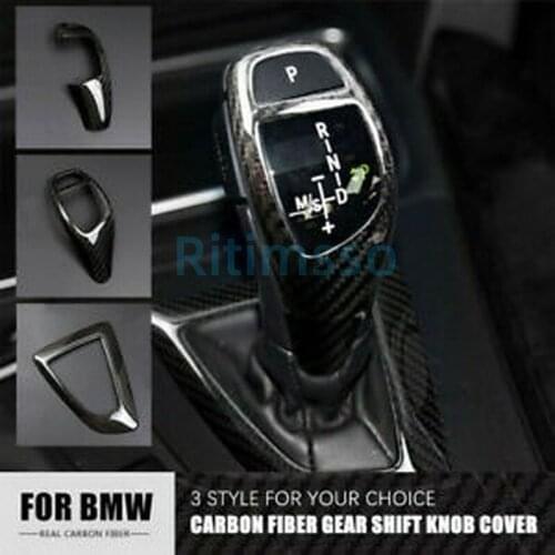 Carbon Fiber Style Gear Shift Handle Sleeve Button Cover Stickers For BMW F20 F30 f10 f32 F25 X5 F15 X6 F16 Interior Accessories