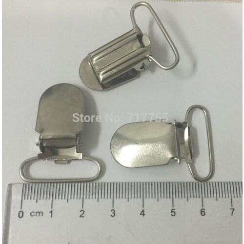 10pcs / lot) New Sliver 25mm Metal Garter Suspender Paci Pacifier Clips Ribbon Craft Sewing Tool