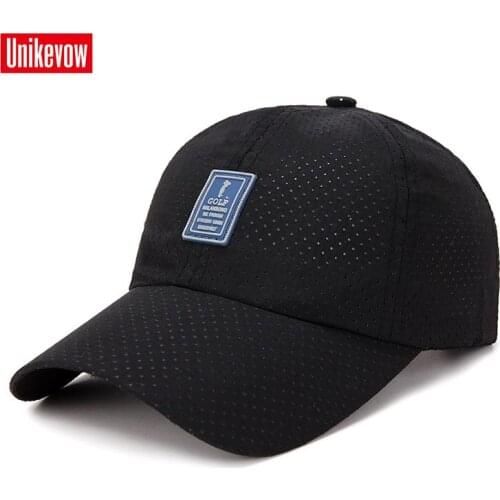 UNIKEVOW Solid quick-dry baseball cap For Men And Women High quality golf sports Leisure Hats Hip Hop Mesh baseball cap